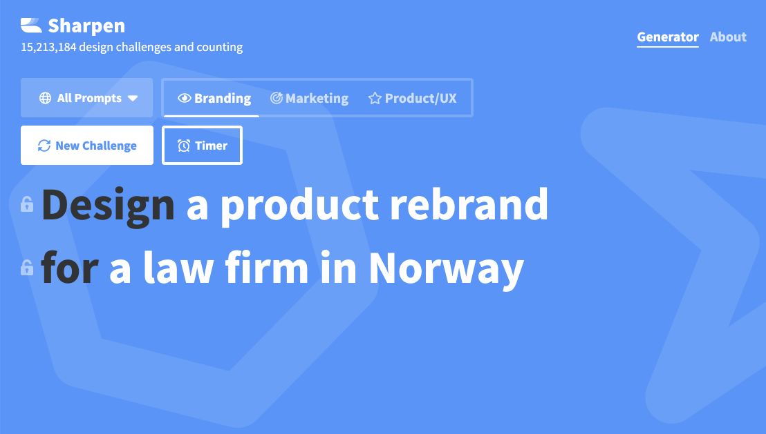 Sharpen - Design Challenge and Brief Generator